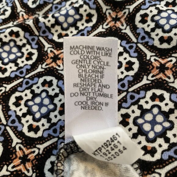 J. Jill Blue, Black & Pink Geometric Patterned Top, Size: Medium - Picture 9 of 9